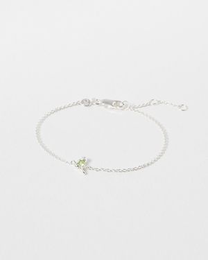 Oliver Bonas Tyra T Rex Peridot Silver Chain Bracelet - Natural