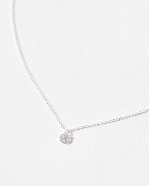 Oliver Bonas Django Cat Charm Pendant Necklace - White