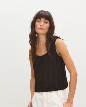 Oliver Bonas Button Up Knitted Vest, Size 6 - Black