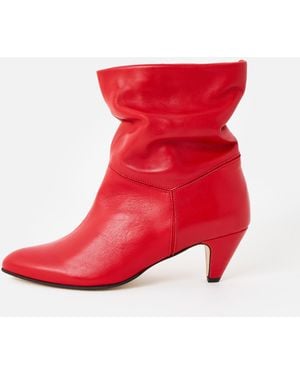 Anonymous Copenhagen Jassi 50 Leather Boots, Size Uk 3 - Red