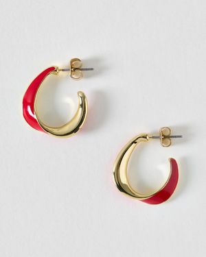 Oliver Bonas Roxanne Mini Twisted Hoop Earrings - Metallic