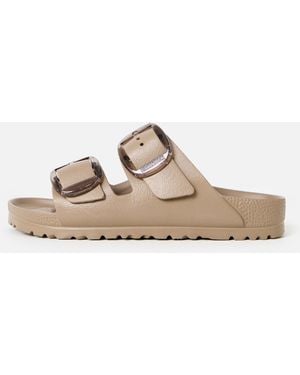 Birkenstock Arizona Big Buckle Grey Taupe Eva Sandals, Size 3.5 - White