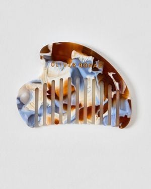 Oliver Bonas Niamh Blue & Brown Resin Hair Comb - Multicolour