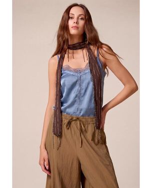 Oltre Sciarpa Lunga Con Frange - Blu