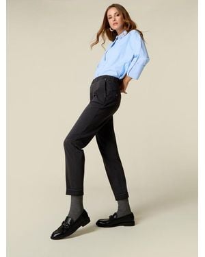 Oltre Jeans Easy Denim Chinos Con Vita Elasticizzata Donna, Taglia - Neutro