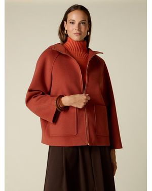 Oltre Caban Con Cappuccio E Zip Donna, Taglia - Rosso