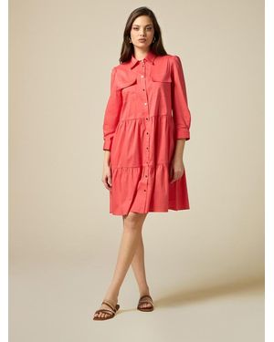 Oltre Vestito Chemisier Corto Donna, Taglia - Rosso