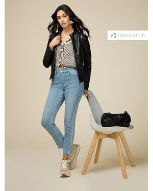 Oltre Jeans Skinny Con Bottoni Gioiello Donna, Taglia - Neutro
