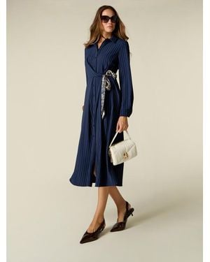 Oltre Vestito Chemisier A Righe Donna, Taglia - Blu