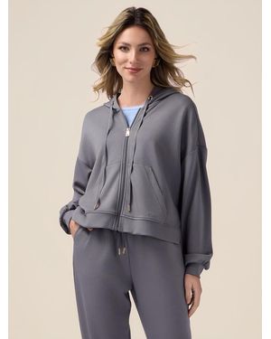 Felpa Oltre Con Cappuccio - Soft Touch, Viscosa E Elastan, Autunno/Inverno 2024, Tasche Marsupio - Foto 5