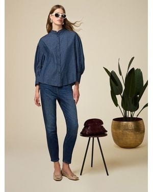 Oltre Jeans Skinny Con Cristalli Donna, Taglia - Blu