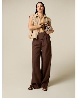 Oltre Pantaloni Palazzo Con Vita Ripiegata Donna, Taglia - Neutro