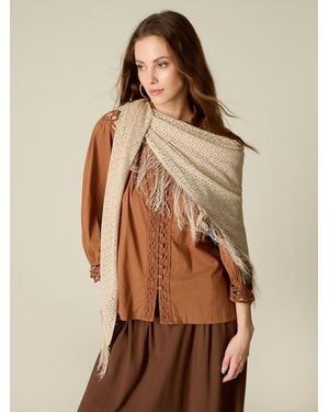 Oltre Stola Lurex Traforata Con Frange Donna, Taglia - Neutro