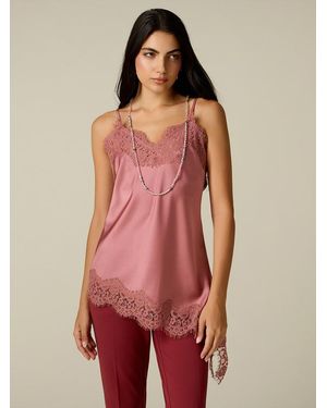 Oltre Top Lingerie Asimmetrico Donna, Taglia - Rosso