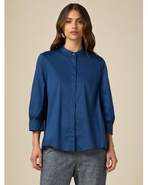 Oltre Camicia Over Asimmetrica Donna, Taglia - Blu