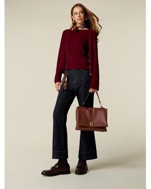 Oltre Jeans Flare Rise Con Charm Donna, Taglia - Rosa