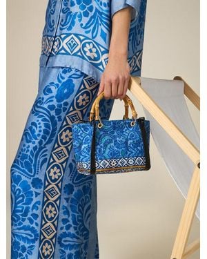 Oltre Mini Tote Bag Fantasia Donna, Taglia - Blu