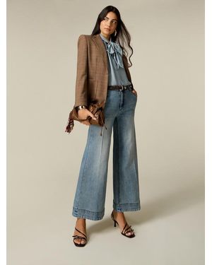 Oltre Jeans Wide Leg Donna, Taglia - Blu