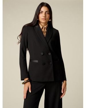 Oltre Blazer Doppiopetto Con Bottoni Foderati Donna, Taglia - Nero