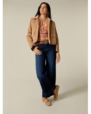 Oltre Jeans Wide Leg A Lavaggio Scuro Donna, Taglia - Blu