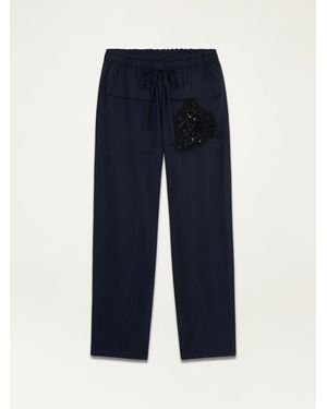 Oltre Joggers Con Patch Gioiello Donna, Taglia - Blu