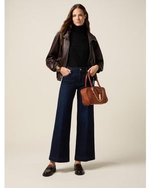 Oltre Jeans Wide Leg Donna, Taglia - Blu