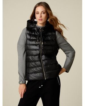 Oltre Piumino Lightweight Senza Maniche Con Cappuccio Donna, Taglia - Nero