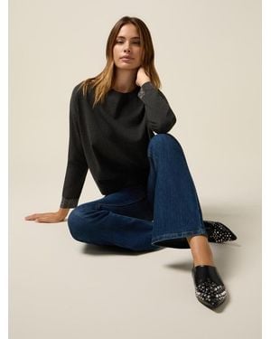 Oltre Jeans Flare Con Dettaglio Di Bottoni Donna, Taglia - Blu