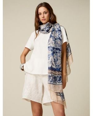 Oltre Foulard Fantasia Donna, Taglia - Blu