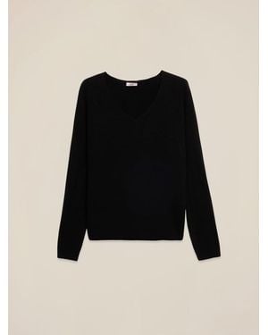 Oltre Maglia Misto Viscosa Con Scollo A V Donna, Taglia - Nero
