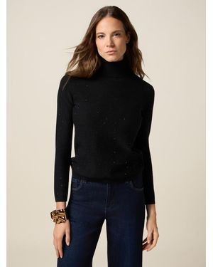 Oltre Maglia Dolcevita Con Paillettes Donna, Taglia - Nero