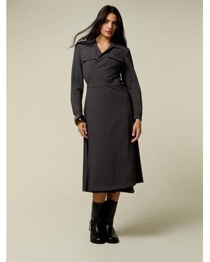 Oltre Vestito Chemisier A Portafoglio Donna, Taglia - Blu