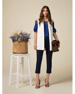 Oltre Pantaloni Capri Misto Cotone Donna, Taglia - Neutro