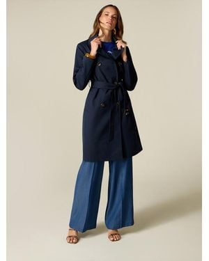 Oltre Trench Doppiopetto Con Cintura Donna, Taglia - Blu
