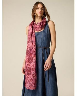 Oltre Sciarpa Fantasia Donna, Taglia - Blu
