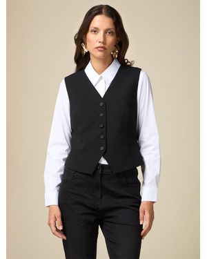 Oltre Gilet Con Bottoni Foderati Donna, Taglia - Blu