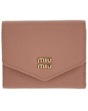 Miu Miu Logo Wallet - Brown
