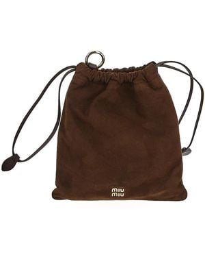 Miu Miu Logo Pouch - Brown