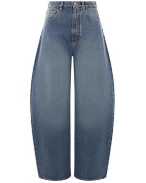 Alaïa Denim Round Pant - Blue