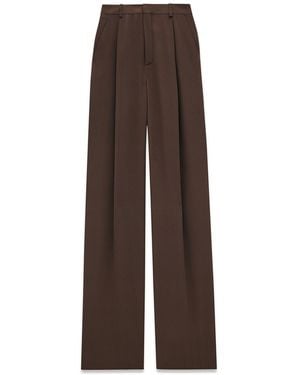 Saint Laurent Regular & Straight Leg Pants - Brown