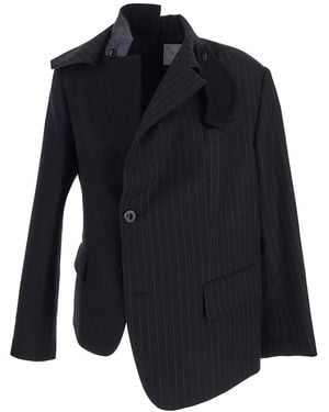 Sacai Pinstriped Jacket - Blue