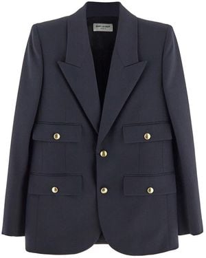 Saint Laurent Wool Jacket - Blue