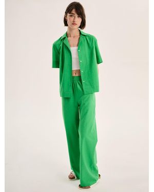OMNES Ramela Elasticated Waist Linen Trouser - Green