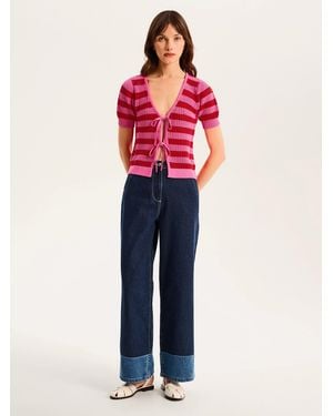 OMNES Harper Stripe Knit Top - Pink