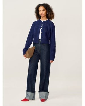 OMNES August Cable Cardigan - Blue