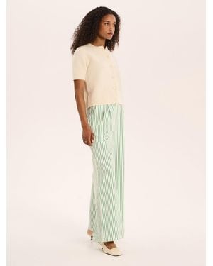 OMNES Samara Wide Leg Striped Trouser - Natural