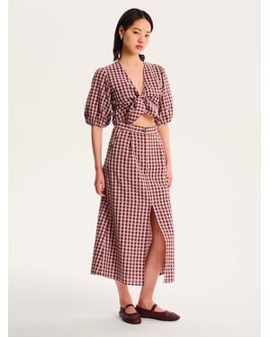 OMNES Karina Gingham Top - Pink