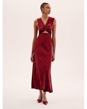 OMNES Marin Velvet Dress - Red
