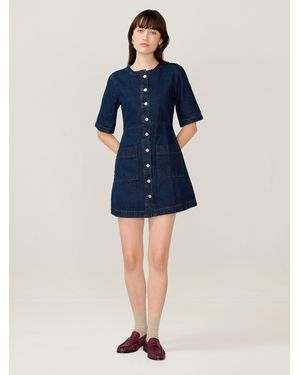 OMNES Adia Denim Mini Dress - Blue