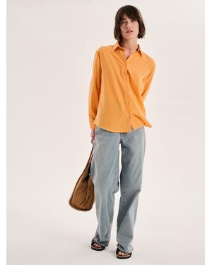 OMNES Evie Linen Oversized Shirt - Orange